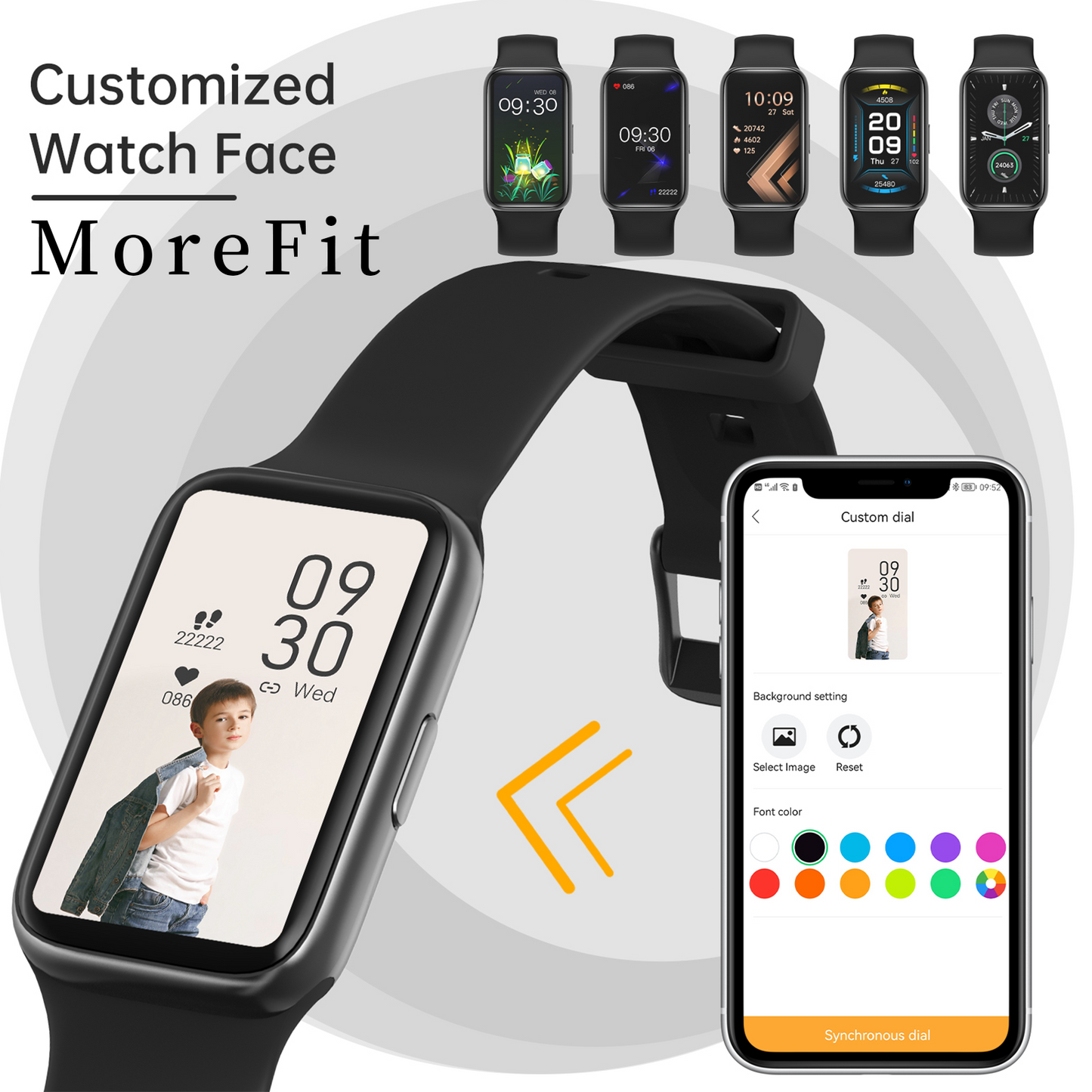 MoreFit Fitness Tracker with Heart Rate, Sleep Tracking, Blood Pressure and Blood Oxygen SpO2, 1.47" Touch Screen Activity Tracking IP77 Waterproof Smart Watch for Women Men