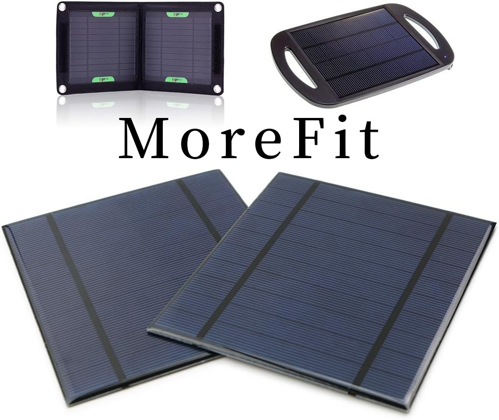 MoreFit 2 Pieces 2.5W 5V/500mAh Solar Panel DIY Battery Charger Kit Mini Encapsulated Solar Cell Epoxy for Battery Power LED 130x150mm (Solar Panel Only)