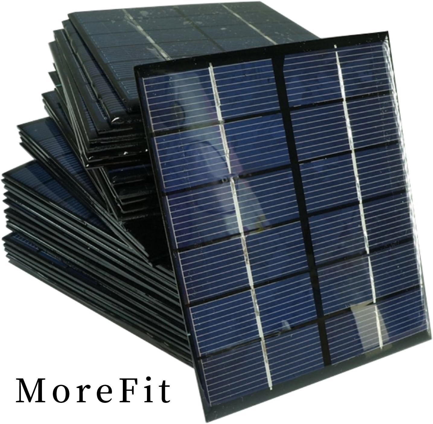 MoreFit 2 Pieces 2.5W 5V/500mAh Solar Panel DIY Battery Charger Kit Mini Encapsulated Solar Cell Epoxy for Battery Power LED 130x150mm (Solar Panel Only)